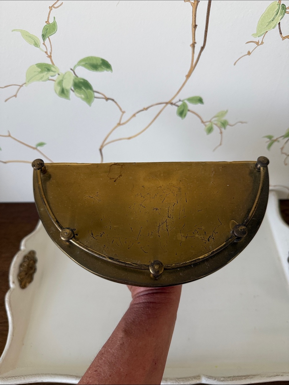 Vintage Brass Wall Sconce Shelf - Picture 7 of 9